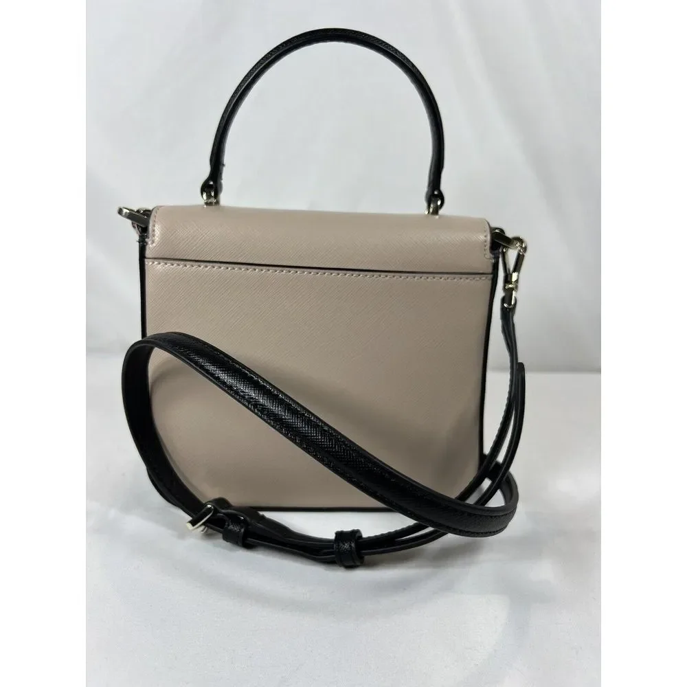 Kate Spade New York STACI SQUARE CROSSBODY EUC Warm‎ Beige Black Ivory